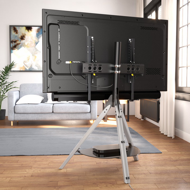 Catasauqua Tripod TV Stand with Soundbar Holder for TVs up to 70", Grey