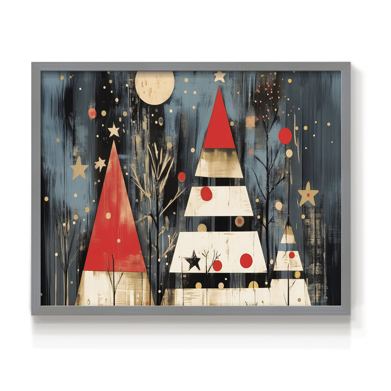 Chirstmas Art-DCCLXXI -Framed Print - Restickable, H 8 po x l 10 po, Gris