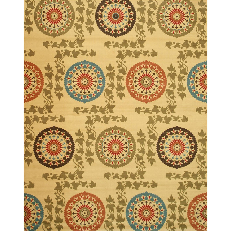 Mandana Ivory Machine Made Area Rug, Rectangle 7'10" x 9'10"