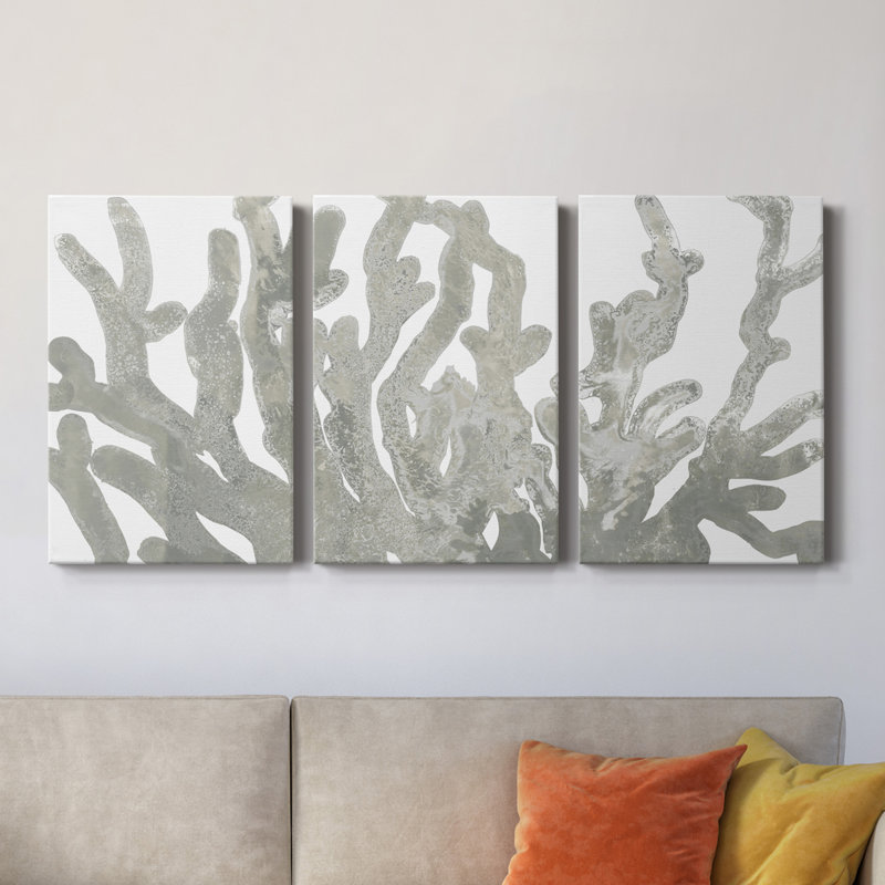 Stone Macro Coral III - 3 Piece Single Picture Frame Print on Canvas, 20" H x 16" x W x 1