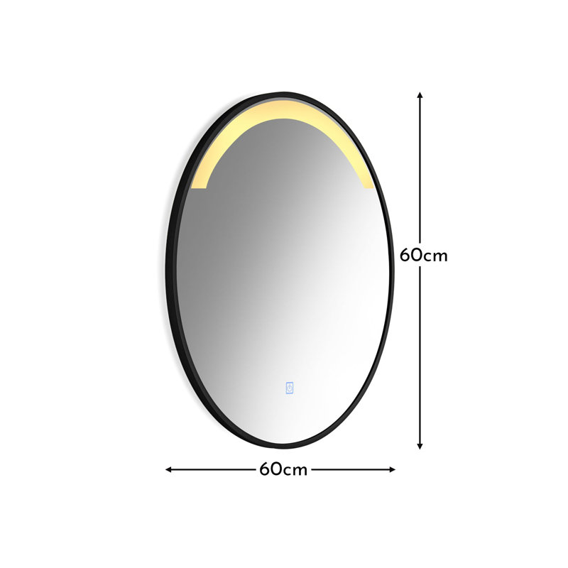 Danayla Aluminum Round Mirror, Black