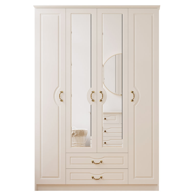 Vanetten 4 Door Manufactured Wood Wardrobe