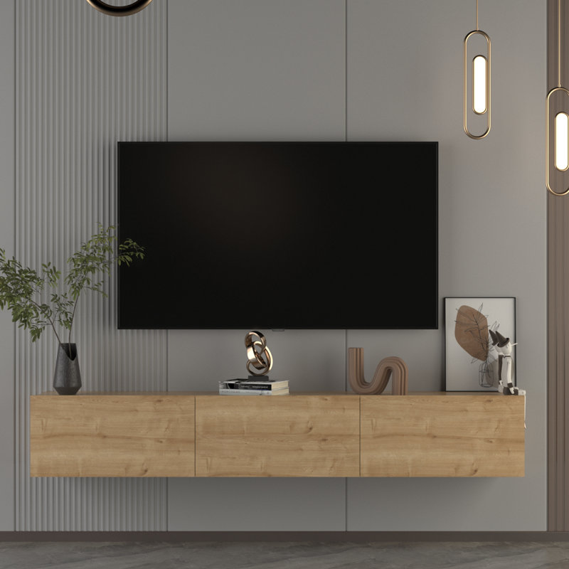 Hamman Modern 71" Floating TV Stand with Storage Wall-Mounted Media Console for TVs up to 80", Sapphire