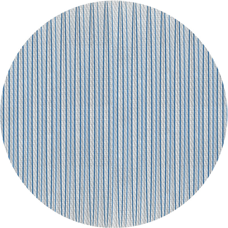 Striped Indoor Rug, Round 4'