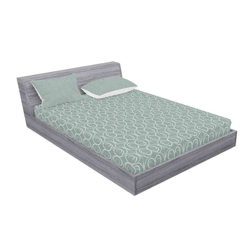 Microfiber Geometric Sheet Set, Full/Double Sheet Set with Fitted Sheet