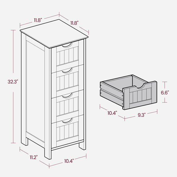 Holtby 11.8 W x 32.3 H x 11.8 D Freestanding Bathroom Cabinet Sand & Stable