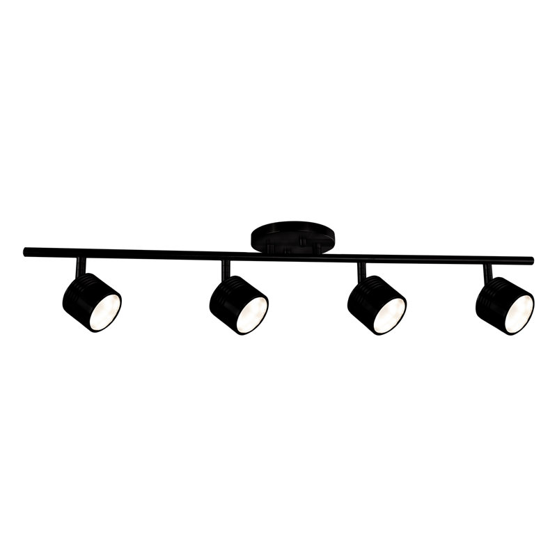 Lyra 30.5'' 4 -Light Fixed Track Track Kit with Dimmable and Adjustable Head, Black