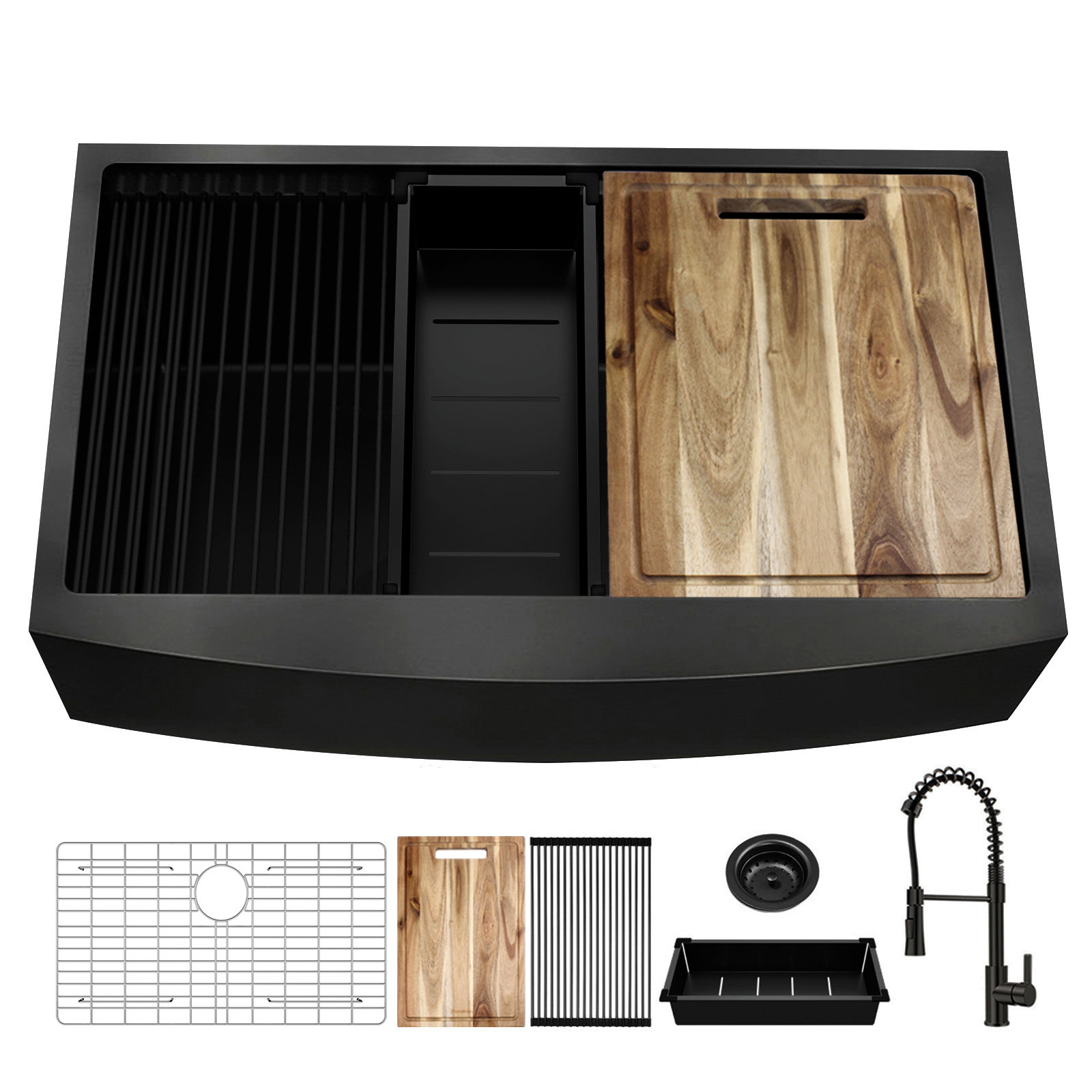 30 Farmhouse Workstation Sink-30 X 22 Inch Stainless Steel Farmhouse Sink Apron Front Single Bowl Stainless Steel Luxury Kitchen Farm Sink With Multifunctional Accessories