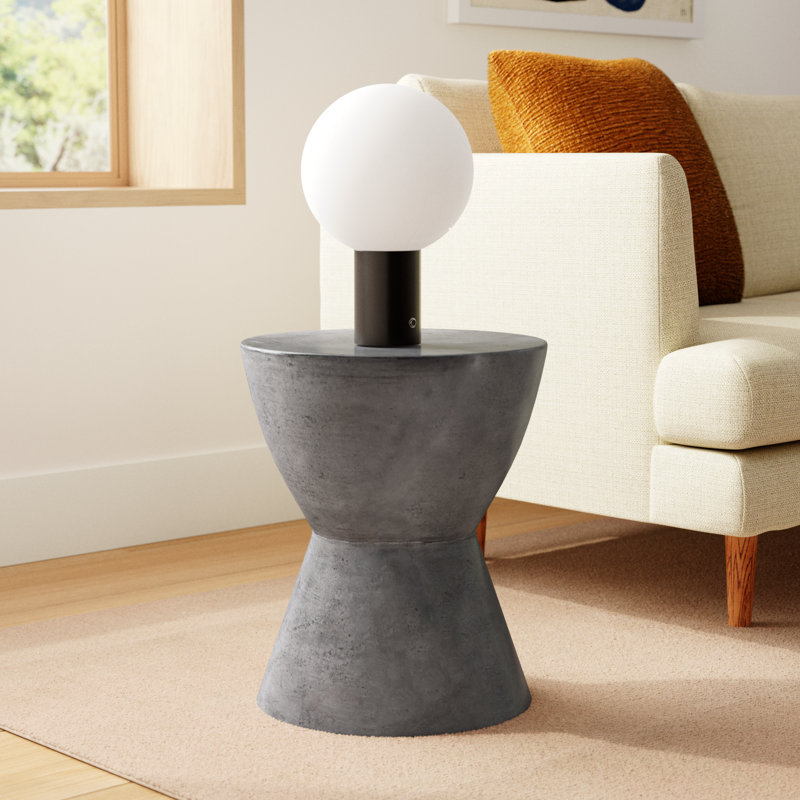 Perse Concrete Top End Table - Grey, Gray