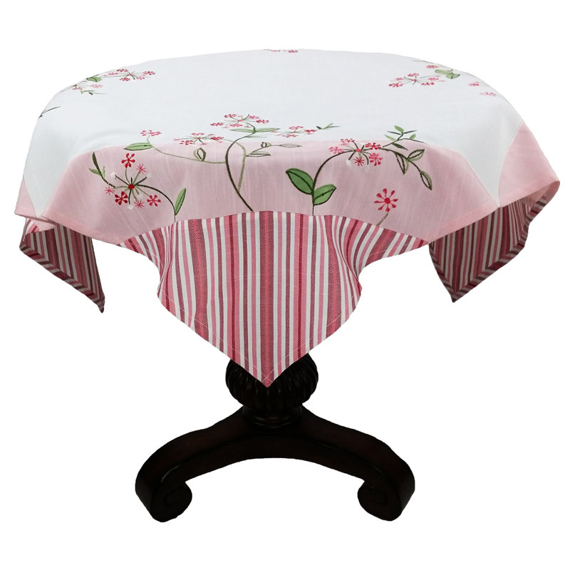 Whimsy Embroidered Pattern Table Topper, 36" L x 36" W