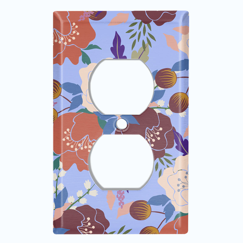 Plaque murale colorée à motif de fleurs tropicales multicolores