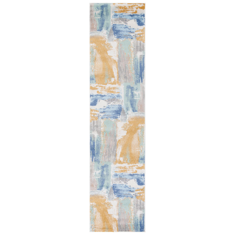 Ariadne 510 Area Rug In Gold / Blue/Green, Runner 2'2" x 9'