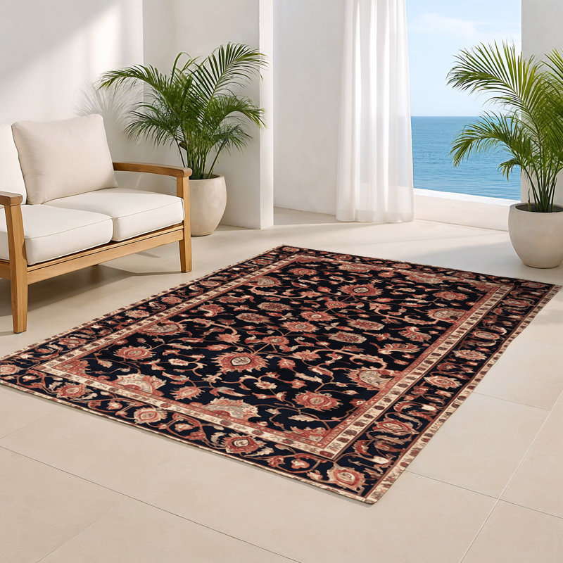 Persian Purple Indoor and Outdoor Area Rug, Rectangle 8' x 10'