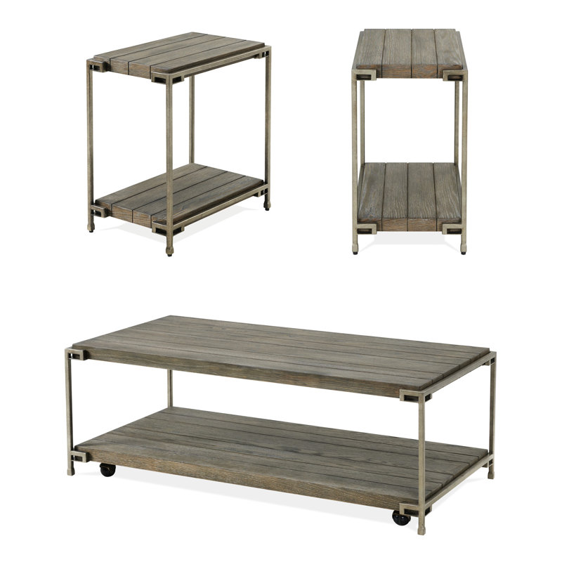 Table basse et tables d'appoint en graphite vieilli, salon en bois franc Durabilité 3, graphite, matériaux solides, Gris
