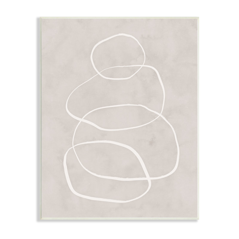 Rock Balance, dessin au trait, rétro, Plaque murale, H 10 po x l 15 po