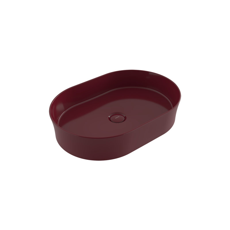 Sottile Slim Line Countertop Basin - 55x38cm, 0TH, Gloss Burgandy Red