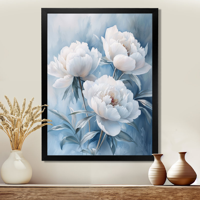 Kimberling - art mural floral sur toile, H 44 po x l 34 po, Noir, noir, noir, noir, Reproduction encadrée d'une seule photo