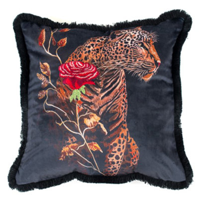 Degraff Abstract Black Sqaure Throw Cushion