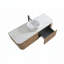 Meuble-lavabo 48 po avec lavabo en céramique blanc Carrara et porte-serviettes-133404382