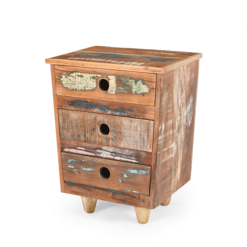 End Table, Nightstand, Side Table With 3 Drawers