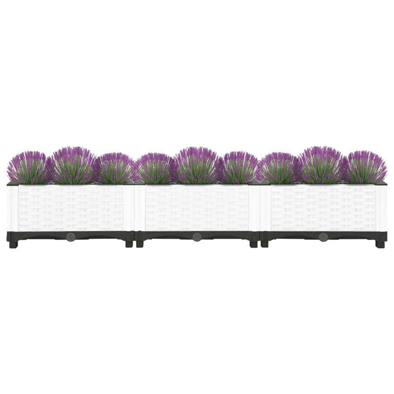 Lit à fleurs surélevé vidaXL, Blanc, 47,2 po x 15,7 po x 9,1 po