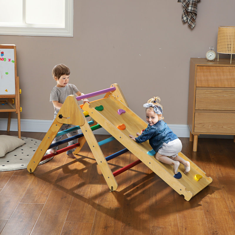 AIYAPLAY Toddler Climbing Frame 3 in 1 with Ramp 18–48 Months Multicoloured