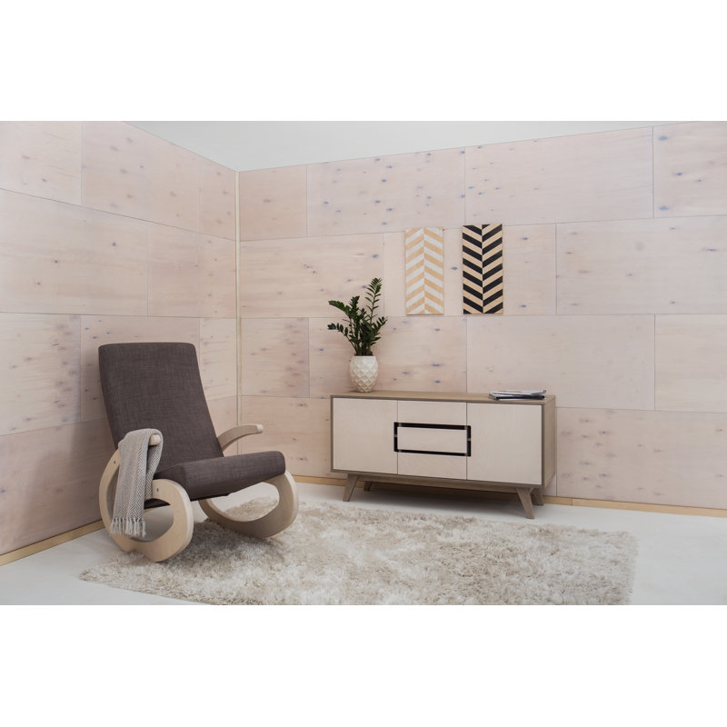 Adora Wood Rocking Chair, White, Brown
