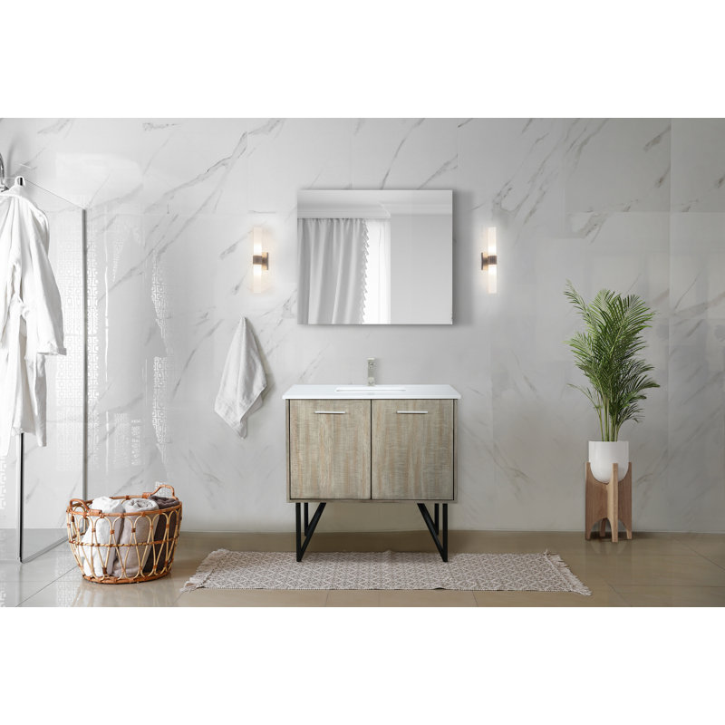 Lancy 36" Single Bathroom Vanity Set, White Quartz