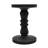 S/3 Matte Black Glass Pedestal L:4.4X4.4X11.75" M:5X5x10.4" S:5X5x7.5"