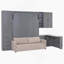 Lit escamotable mural avec rangement hydraulique, canapé, cadre de lit avec tablettes, tiroirs et éclairage DEL / USB-1799010966