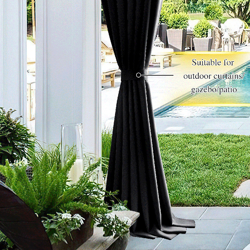 NICETOWN Handmade Curtain Tie Backs-Decorative Drape Tie Backs Holdback Holder for Window Draperies (Set of 4), Black