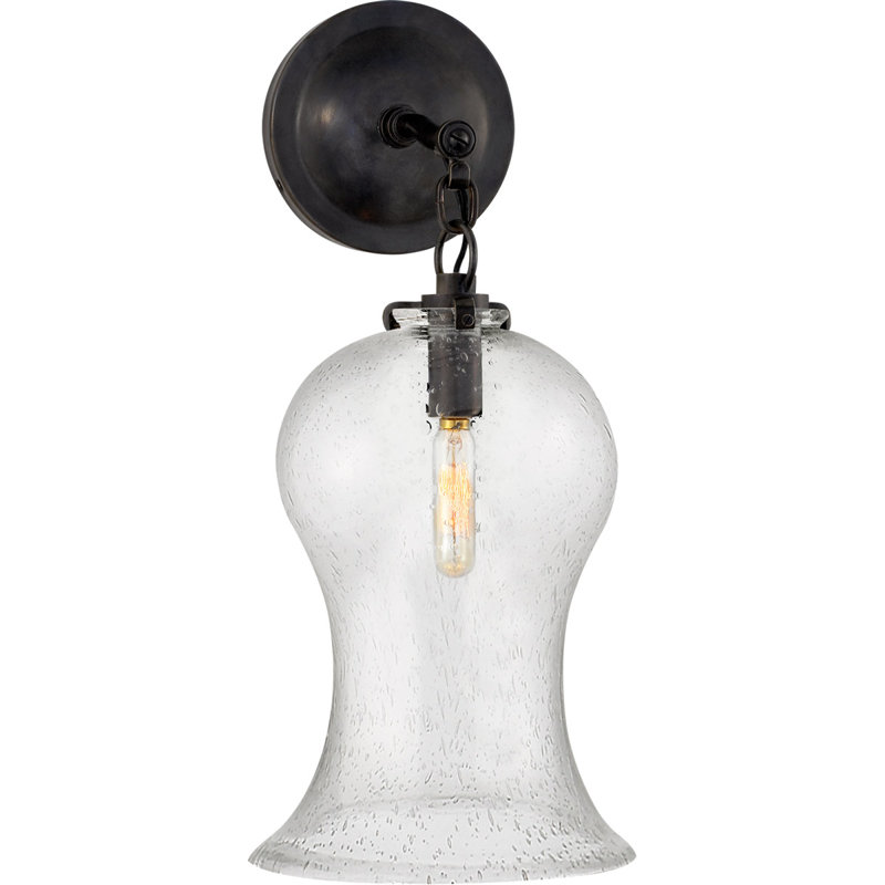 Thomas OBrien Katie Small Bell Jar Sconce, Bronze, Seeded
