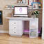 Table de bureau moderne, bureau extensible avec tiroirs de rangement et tablette ouverte, bureau d'ordinateur avec huche et bibliothèque, bureau de direction en bois pour adolescents Bureau d'écriture pour ordinateur portable