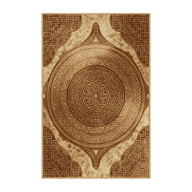 Tapis moelleux moelleux d'inspiration marocaine Medina, 5 x 7