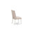 7 Piece Dining Set Consist of an Oval Dining Room Table with Butterfly Leaf and 6 Cream Linen Fabric Upholstered Parson Chairs, Linen White-1737067254