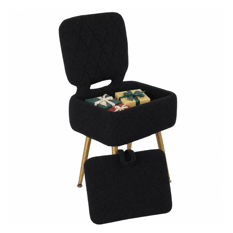 Upholstered Sherpa Butterfly Chair, Black Sherpa