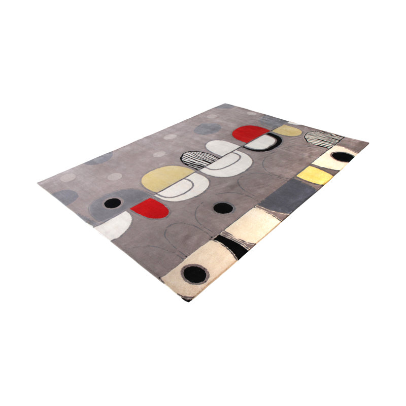 Mid Century Modern Hand Knotted Geometric Area Rug, Rectangle 14' x 20'