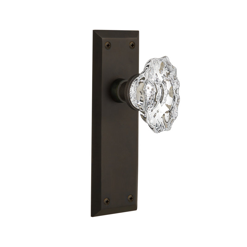 New York Plate with Chateau Door Knob, Oil-Rubbed Bronze