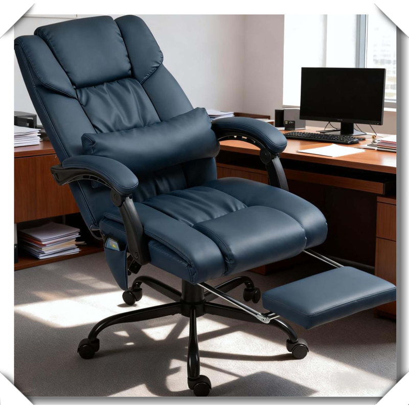 Office Chair Ergonomic Executive Footrest Adjustable Seating, Blue