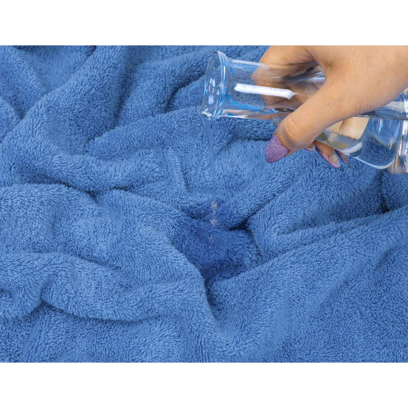 Darcelle 100% Cotton 4-Piece Turkish Washcloth Set, Electric Blue