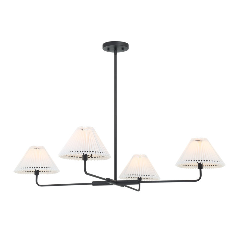 Lustre 4 lumières Meridian en noir mat, Noir mat