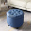 2 Piece Genuine Leather Tufted Round Storage Footstool Ottoman Set -525556821