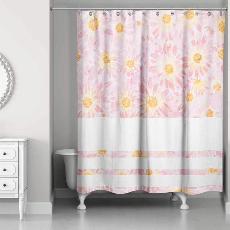 Rideau de douche simple floral Silvey