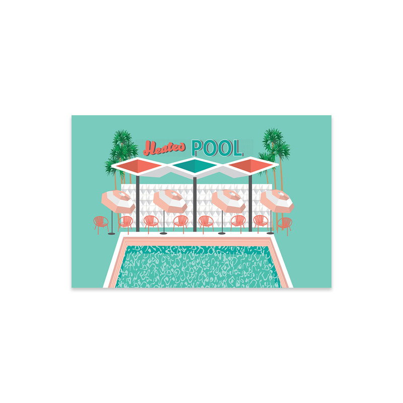 «Vintage Pool» par Jen Bucheli, impression sans cadre, H 24 po x l 32 po x P 0,25 po