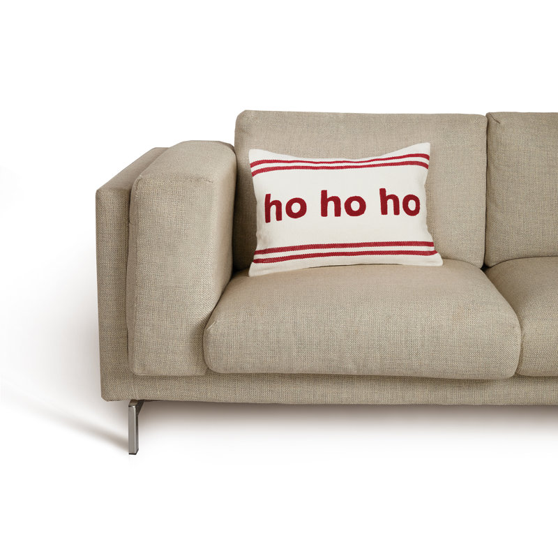Red and White Cotton Embroidered Christmas Throw Pillow