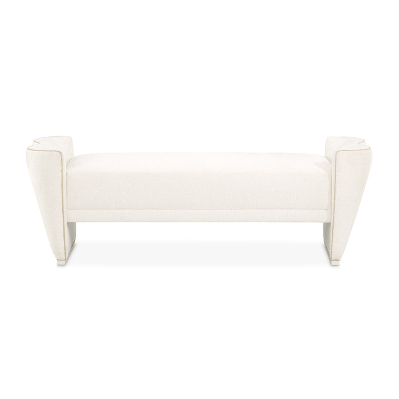 La Terrazza Chenille Accent Bench - Creamy Pearl