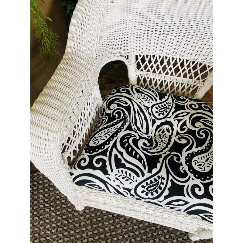 Coussin de chaise de salle à manger d'extérieur, Noir / blanc