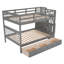 Lit superposé double avec tiroir, garde-corps et garde-corps pour chambre à coucher, gris-129472816