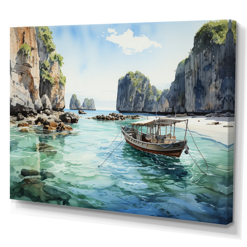 Phi Phi Islands Beaches III - Nautical & Beach Wall Art Prints, H 24 po x l 32 po x P 1 po, Toile tendue