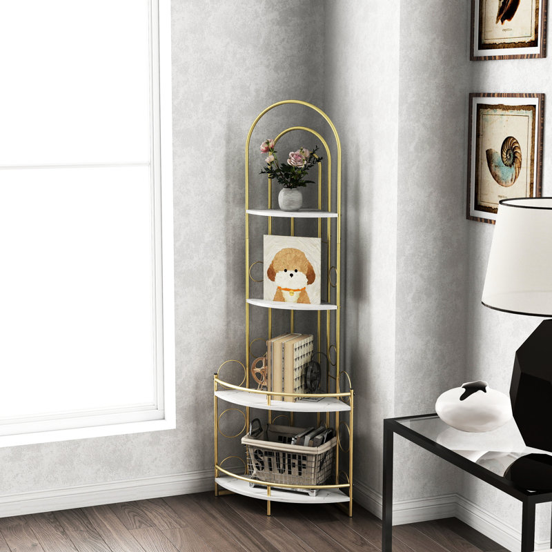 4 Corner Shelf With Frame, Support Heavy Loads Rustic Plant Stand, Add Greenery To Your Home